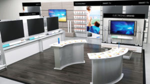 Feature Wall and Floor Display Consumer Electronics